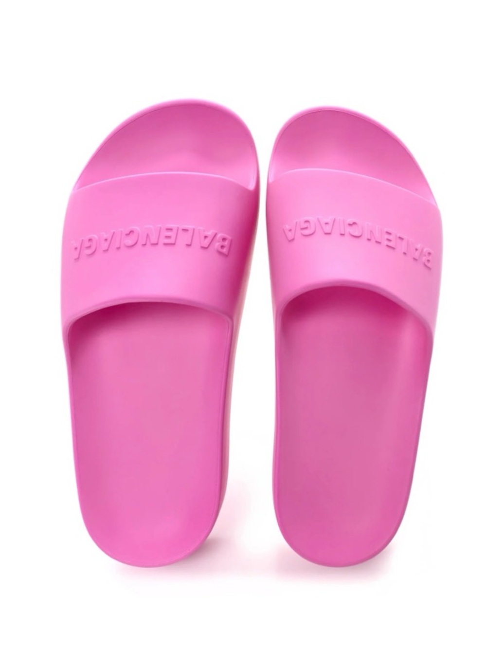 Balenciaga Rubber Chunky Platform Slide Sandals - Pink